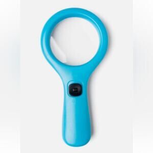 Blue Round 3x LED Magnifying Glass Seniors Reading Inspection Coins Jewelry